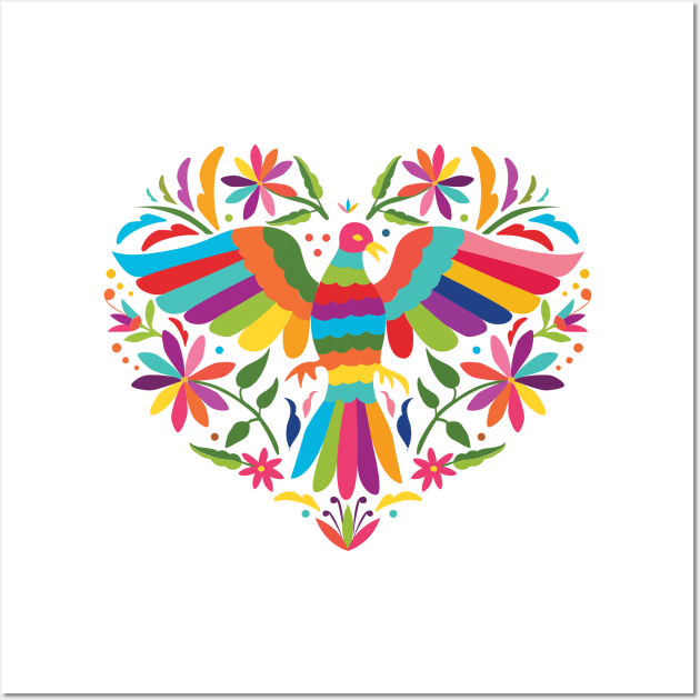 Mexican Otomí Heart Design Wall Art by Akbaly